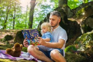 Summer reading dad child