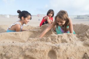 kids summer break sand beach