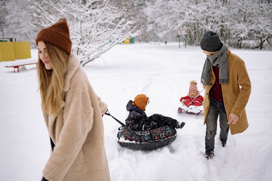 Family in the snow