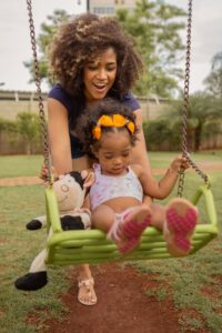 Mom and child swing