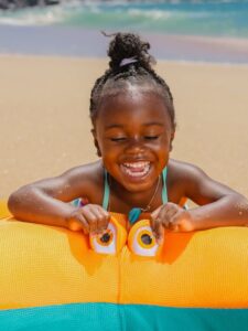 child swimming