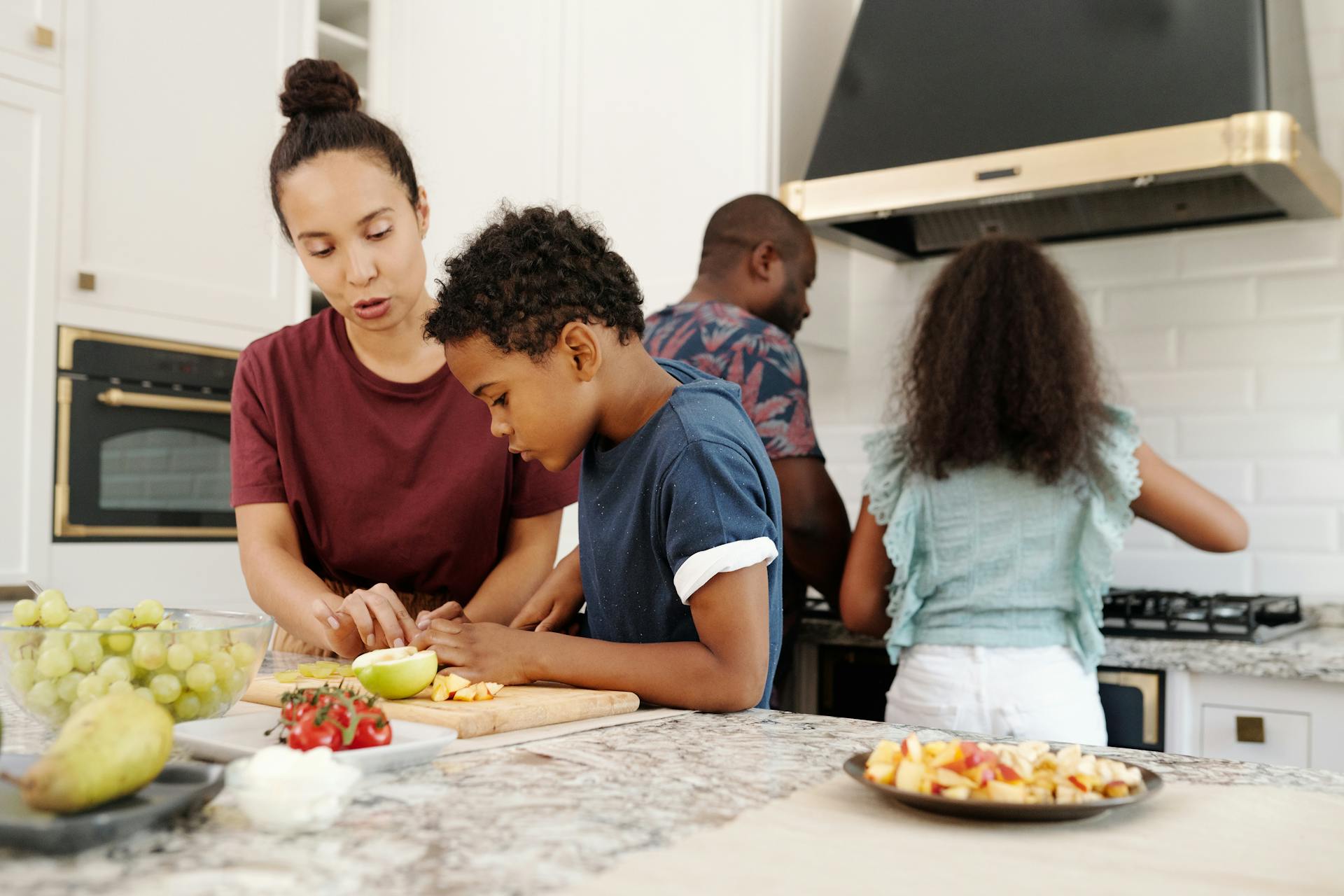 family in the kitchen