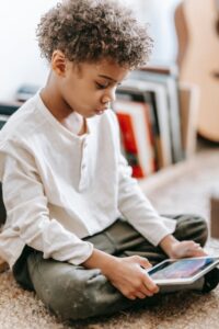 Kid using a tablet