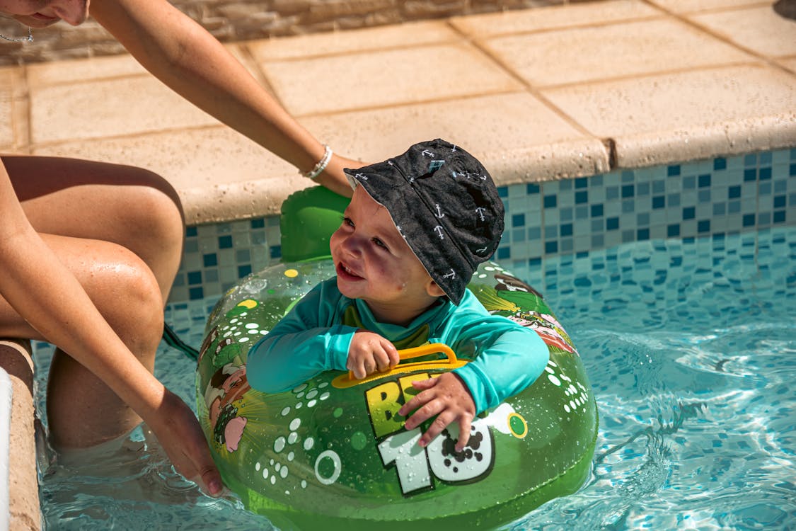 child in the pool