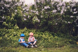 kids in the grass